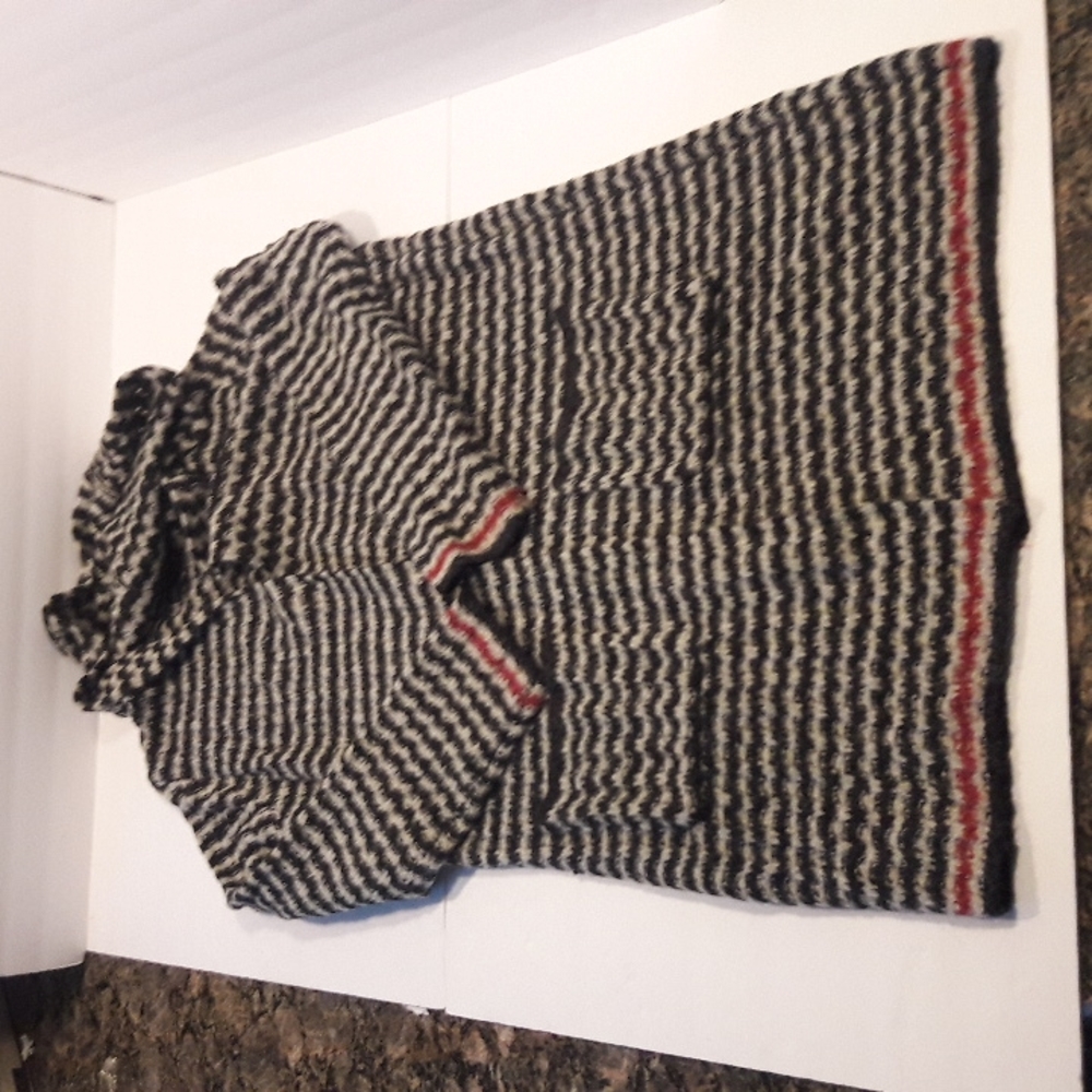 Joseph A. Long open front hooded sweater